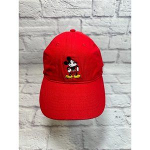 Disney Red Embroidered Classic Mickey Mouse Baseball Cap Strapback Adjustable 10